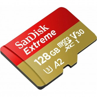 SanDisk Extreme MicroSDXC 160MBs UHSI Card 128GB Class 10 A2 U3 V30 Perfect for 4k/6k Video