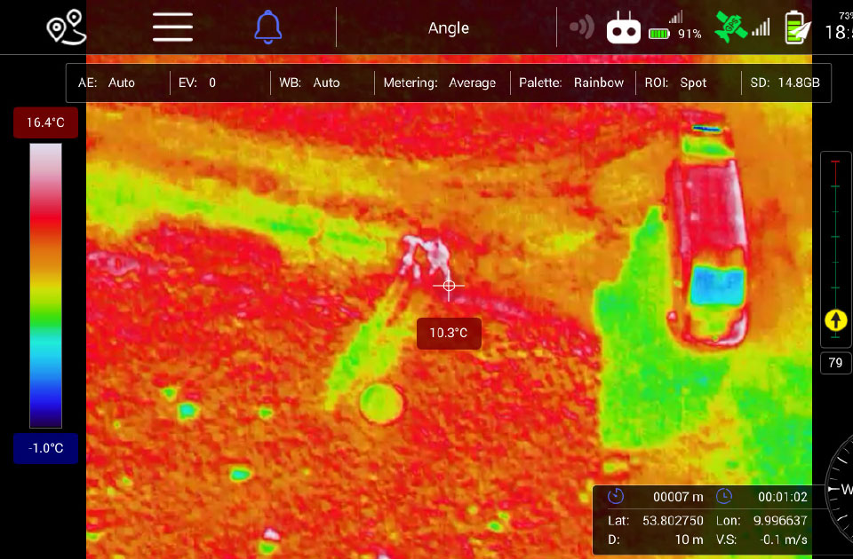 Using thermal imaging to find and rescue people in a car